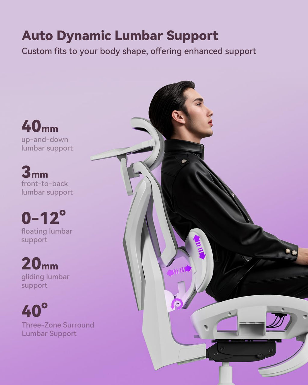 Autofull G7 Gaming Chair - 3-Zone Lumbar, 22-Point Adjustment, Breathable Mesh, Custom Backplate, 720° Armrests, BIFMA Certified Ergonomic, 140° Recline, IGR Certified, Niko Endorsed - Gift for Gamers