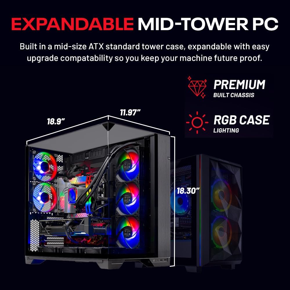 Skytech Gaming O11 Vision Gaming PC, AMD Ryzen 7 9800X3D 4.7GHz, NVIDIA RTX 5090 32GB VRAM, X870 Board, 2TB Gen4 NVMe SSD, 32GB DDR5 RAM 6000, 1000W Gold ATX 3 PSU, 360 ARGB AIO, WI-FI 7, Windows 11