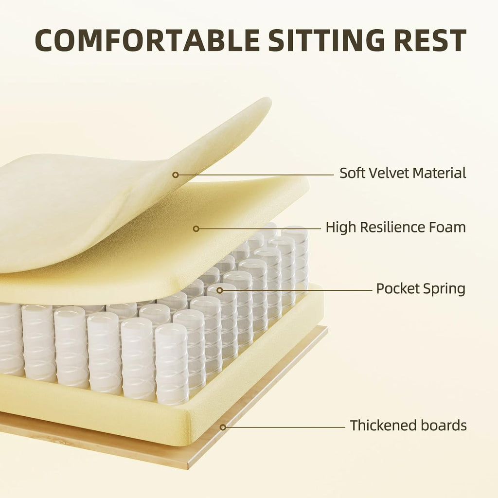 Ferghana Velvet Fabric Gaming Chair, High Back Ergonomic Gamer Chair for Adult, Comfortable Video Game Chair with Footrest and Massage Lumbar Cushion, Racing Reclining Office Computer Desk Chair Beige