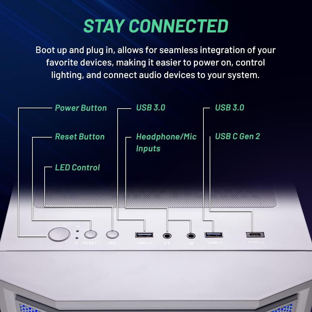 Skytech Archangel Gaming PC Desktop, Ryzen 5 5500 3.6 GHz (4.2GHz Turbo Boost), NVIDIA RTX 3050 (6GB) 6GB GDDR6, 1TB SSD, 16GB DDR4 RAM 3200, 650W Gold PSU, Wi-Fi, Win 11 Home