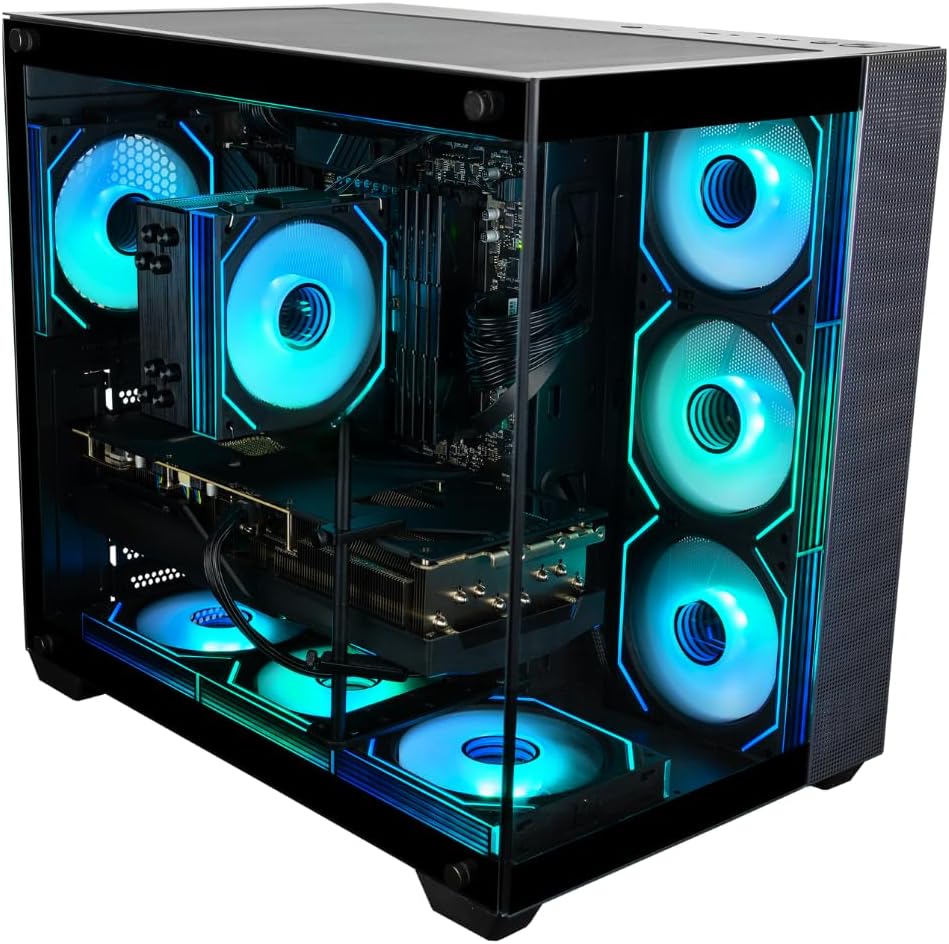 Panorama XL RTX 5080, Ryzen 7 9800X3D, 32GB DDR5 RAM, 2TB NVMe Gen4 SSD, Prebuilt Gaming Desktop PC w/Windows 11 Pro, 3-Year Warranty, RGB Gamer Keyboard+Mouse, Internal Wi-Fi 7, 3X DP, HDMI & RJ-45