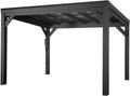 Backyard Discovery Stonebridge 12' x 9.5' Galvanized Steel Outdoor Gazebo Pavilion with Hardtop Slope Roof, Snow Load Support, Wind Resistance, PowerPort, Shade for Garden, Patio, Deck, Entertaining