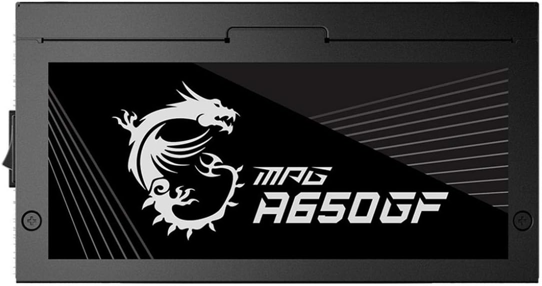 MSI MPG A650GF Gaming Power Supply - Full Modular - 80 Plus Gold Certified 650W - 100% Japanese 105°C Capacitors - Compact Size - ATX PSU