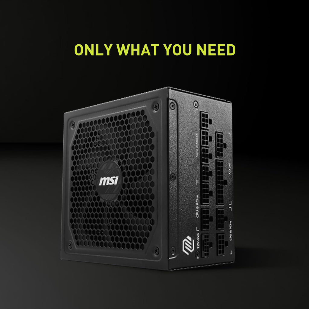 msi MAG A1000GL PCIE5, Fully Modular Compact Gaming 1000W Power Supply, 80+ Gold, ATX 3.1 & PCIe 5.1 Ready, Native Dual-Color 12V-2x6 Cable, 10 Year Warranty