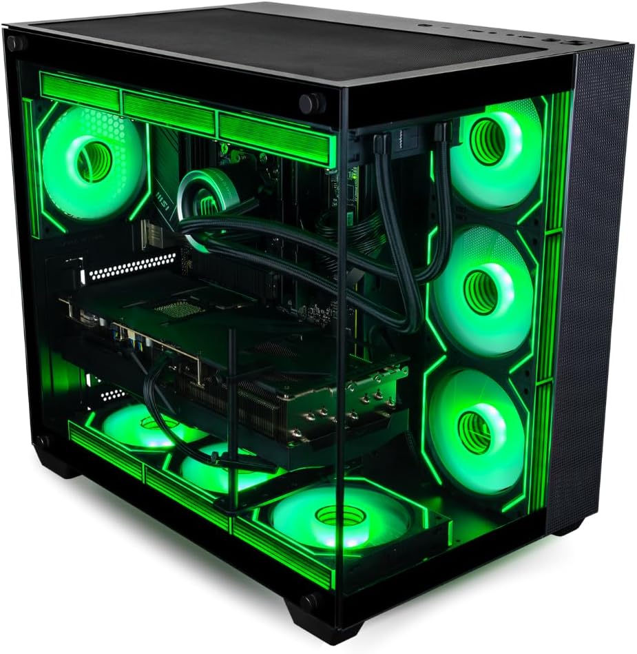 Panorama XL RTX 5080, Ryzen 9 9950X3D, 32GB DDR5 RAM, 2TB Gen4 SSD, 360mm Liquid Cooled Gaming Desktop PC w/Windows 11 Pro, 3 Year Warranty, RGB Keyboard+Mouse, Internal WiFi 7, 3X DP, HDMI & RJ45