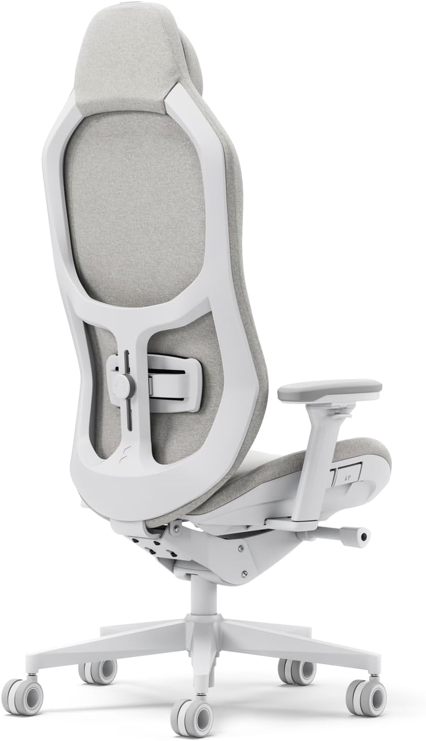 Fractal Design Refine Fabric Light Gaming Chair - Ergonomic Office Desk Chair Functionality with 4D Adjustable Armrests, High-Back Support, Lumbar Cushion, and Premium Fabric