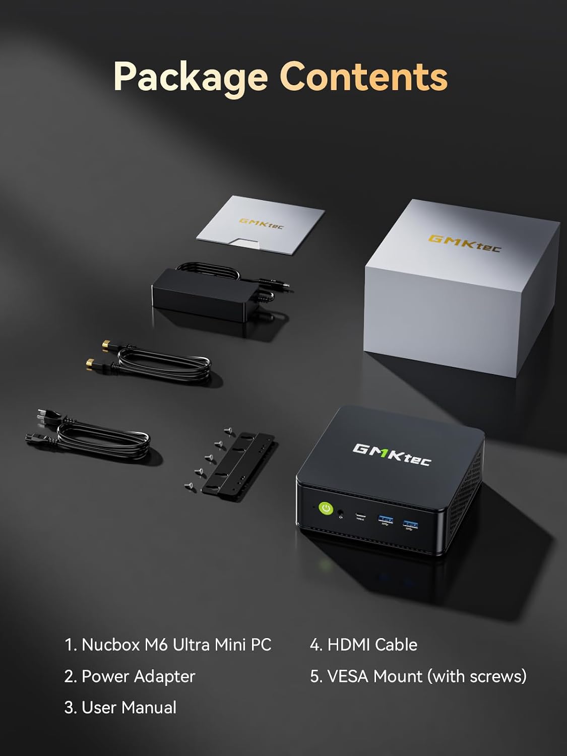 GMKtec Gaming Mini PC Ryzen 7640HS (Beats 6800H/6800U) 16GB DDR5 512GB NVMe SSD Dual NIC LAN 2.5GbE /WiFi 6E BT5.2 /USB4 Desktop Computers Office Home M6 Ultra