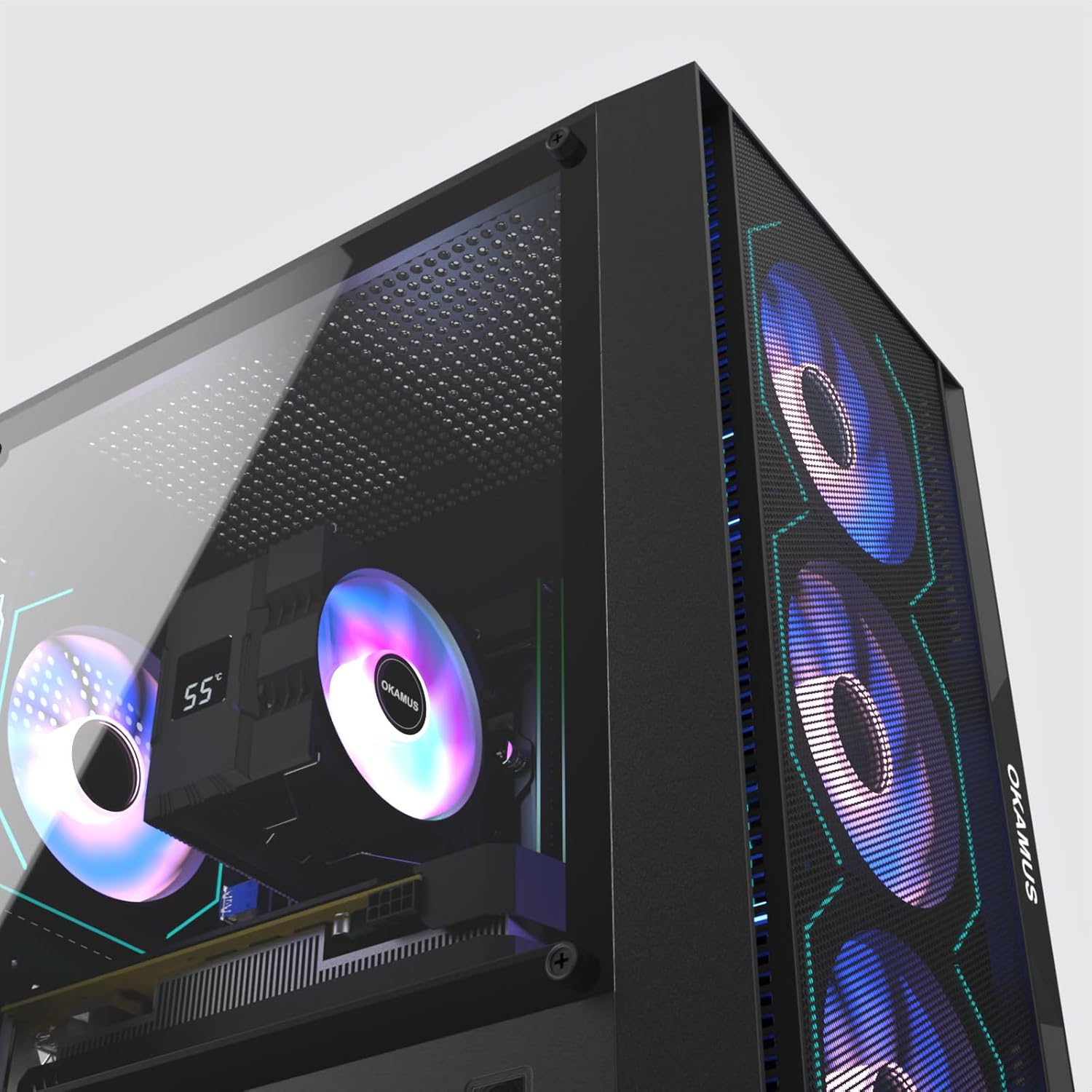 Gaming PC, i7 CPU, GTX 1660 Super 6GB DDR6 Graphics Card, 512 GB M.2, 16 GB RAM Pre-Built Computer, ARGB Fans x 4, Win 11 Home，WiFi 6 + BT 5.3, 550W PSU (GTX 1660S+512GB+16GB)