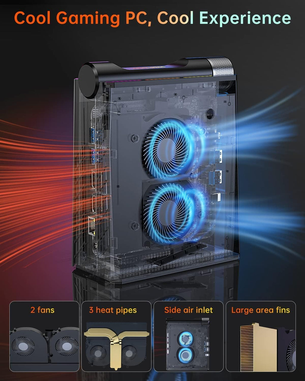ACEMAGICIAN S3A Mini PC, Ryzen 7 8745hs 32GB DDR5 1TB NVME SSD Small Gaming Computers,Tiny Desktop with AMD Radeon 780M, Type C|WiFi 6|BT 5.2|Dual Channel|Office|Home|Casual Games