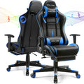GTPLAYER Gaming Chair with Speakers, Video Game Chairs with Footrest for Adults, Ergonomic Computer PC Gamer Reclining Chair(Blue)