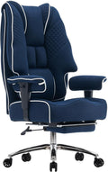EXCEBET Big and Tall Office Chair 400lbs Wide Seat, Leather High Back Executive Office Chair with Lumbar Support, Ergonomic Chairs Padded Armrests & Thick Cushion (Mesh Blue)