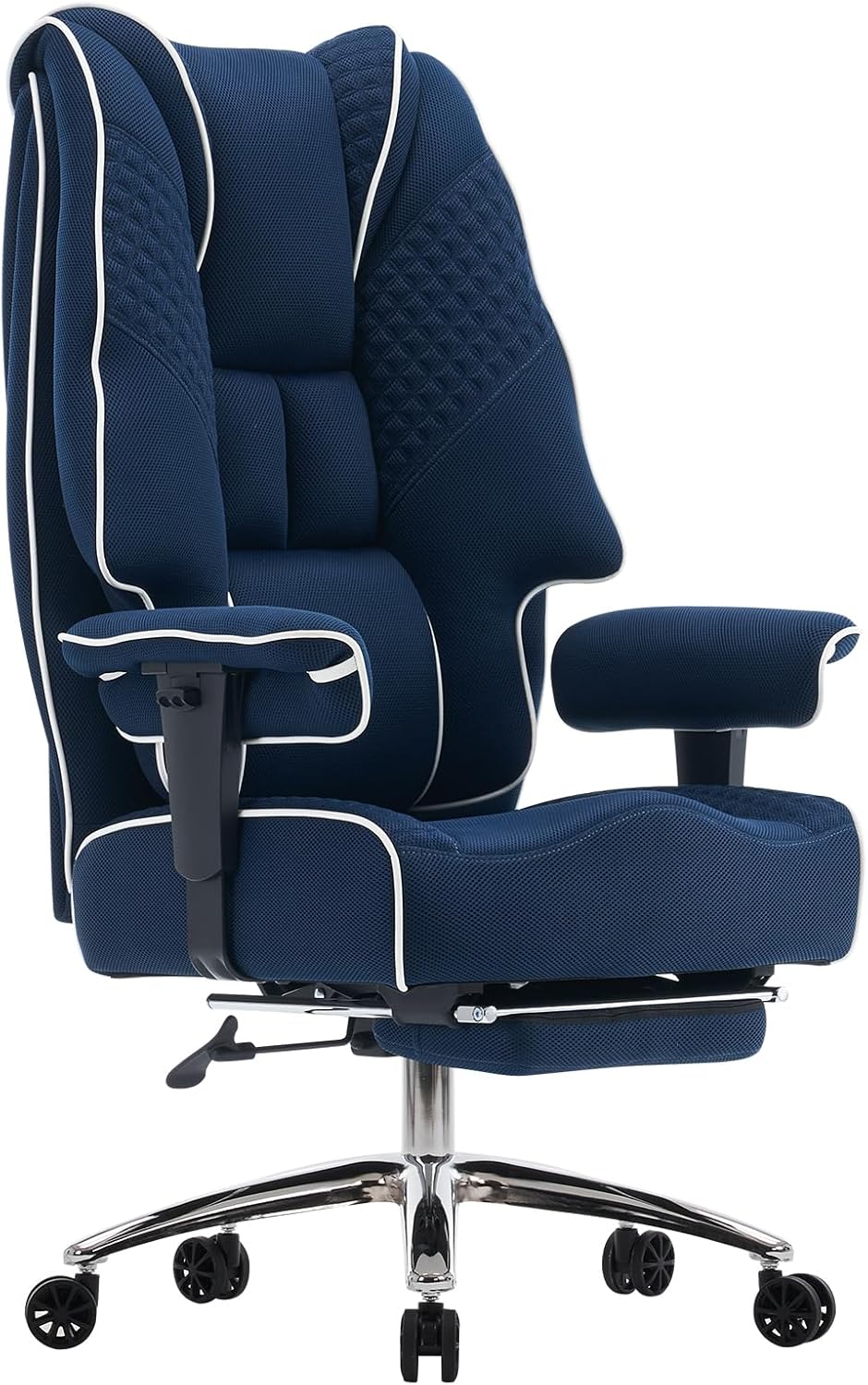 EXCEBET Big and Tall Office Chair 400lbs Wide Seat, Leather High Back Executive Office Chair with Lumbar Support, Ergonomic Chairs Padded Armrests & Thick Cushion (Mesh Blue)