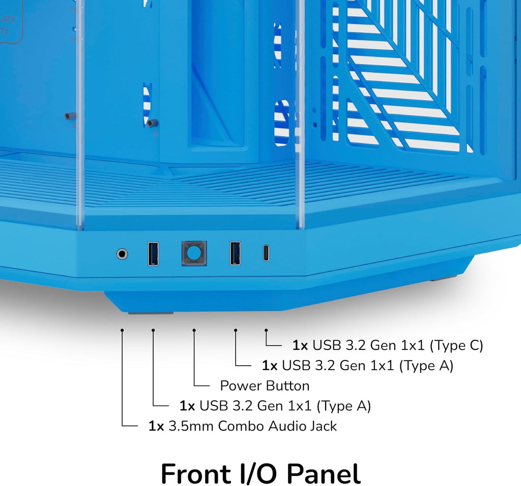 Hyte Y70 Mid-Tower ATX Gaming PC Desktop Case - Panoramic Tempered Glass - Dual Chamber - High Airflow Chassis - PCIE 4.0 Riser Cable Included - New Modern Aesthetic - Blueberry Milk (Blue)