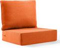 6' Thick Outdoor Cushion, 24*24*6' Patio Furniture Cushions with Waterproof Patio Furniture Cushions with Removable Cover, 28D High Density Patio Cushion for Outdoor Furniture, Orange-1pc