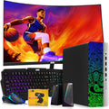 TechMagnet HP Regular Cobra Edition Desktop – Intel Core i5|16GB DDR4 Ram|512GB SSD|New 24 Inch Curved Monitor|Windows 11 – Computer Tower PC (Renewed)