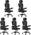 TRALT Office Chair Ergonomic Desk Chair, 330 LBS Home Mesh Office Desk Chairs with Wheels, Comfortable Gaming Chairs Black, Pack of 5