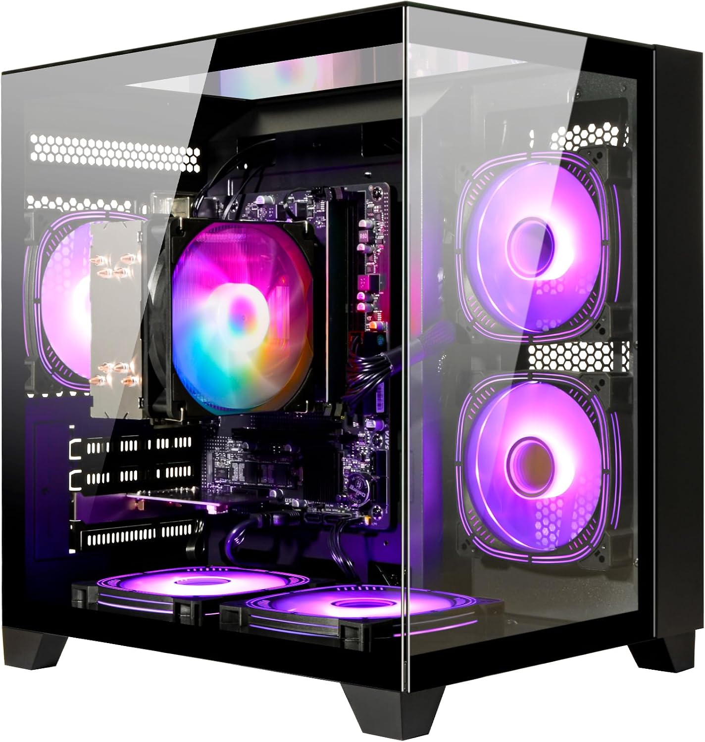 LXZ Desktop PC Computer Ryzen 5-5600GT 8 core 3.6GHz, 16G DDR4 RAM, 1TB NVME SSD, Tower Computer with Wi-Fi & 400W Power Supply for Working, Home and Office