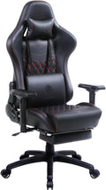 Dowinx Big and Tall Gaming Chair 400LBS, Ergonomic Computer Chair with Massage Lumbar Support & Footrest, High Back Comfortable Office & Gaming Chair with 4D Armrests, PU Leather, Black