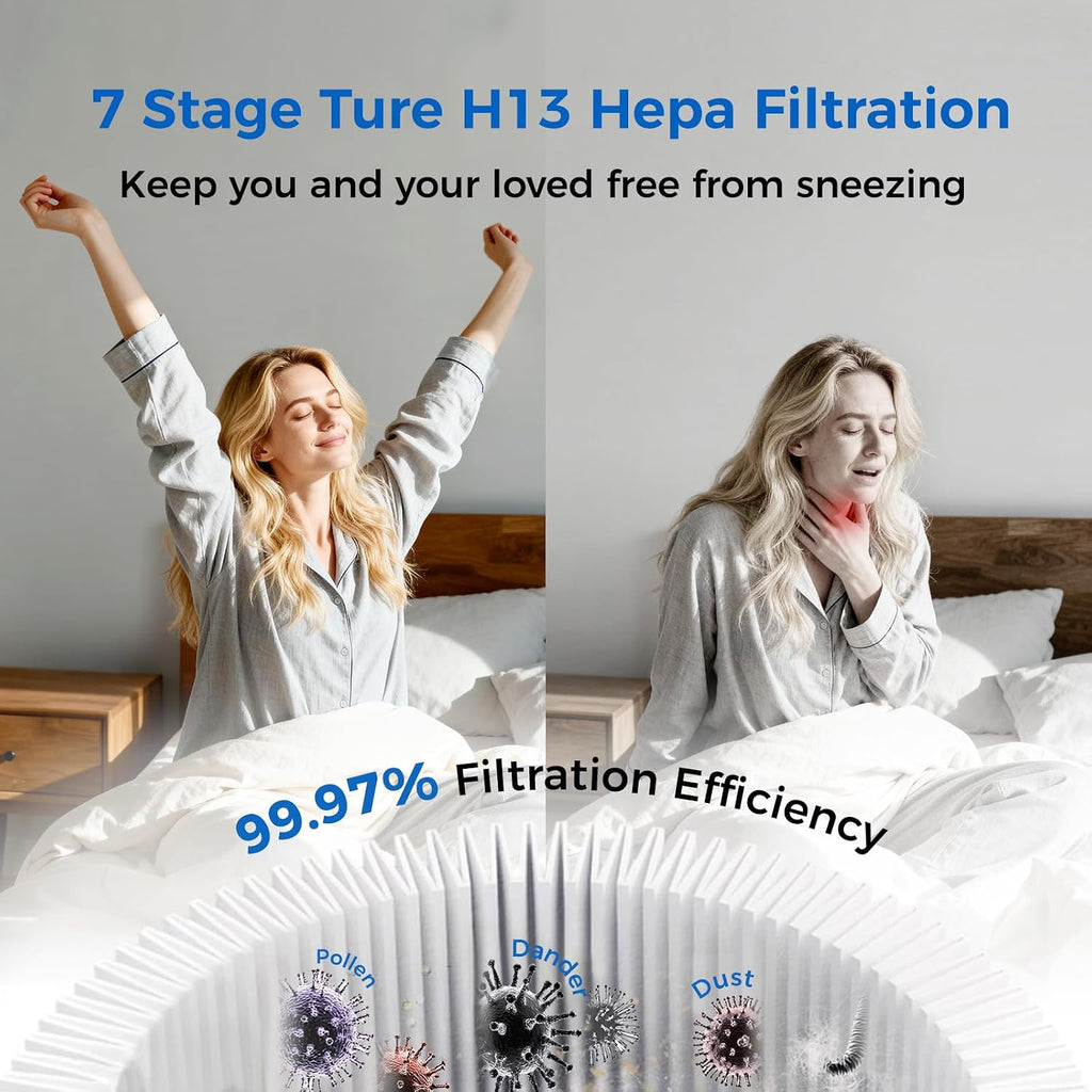 Air Purifier for Home Pets Large Room up to 4000 Sq Ft, H13 HEPA Whole House Air Purifier for Pet Hair Litter Box Odor, Aromatherapy, Smart WiFi, Washable Filter, 22dB Quiet for Bedroom