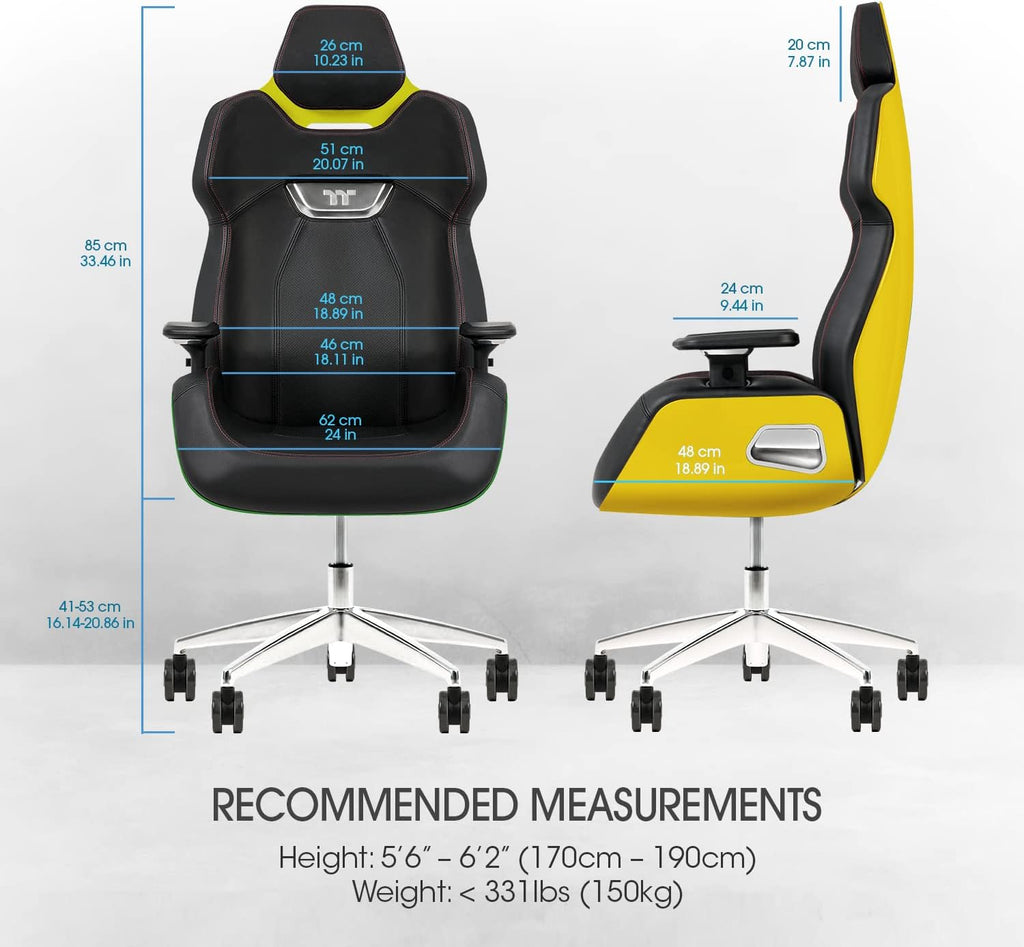 Thermaltake Argent E700 Real Leather Gaming Chair (Sanga Yellow) Design by Studio F. A. Porsche, GGC-ARG-BYLFDL-01