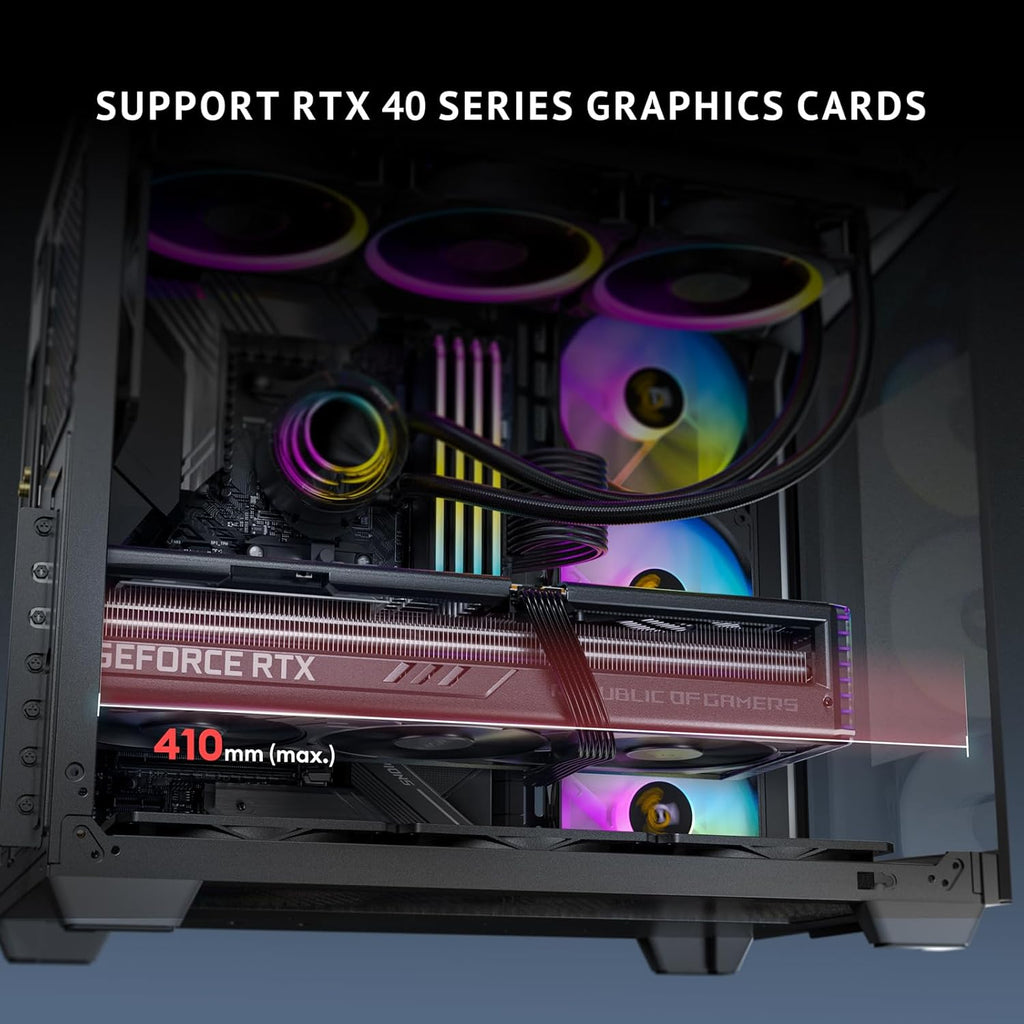 Antec C5 ARGB, Mid-Tower ATX PC Case, Seamless Tempered Glass Front & Side Panels, 7×120mm ARGB PWM Fans Included, Supports Up to 10 Fans, 360mm Radiator Support, Type-C 3.2 Gen 2