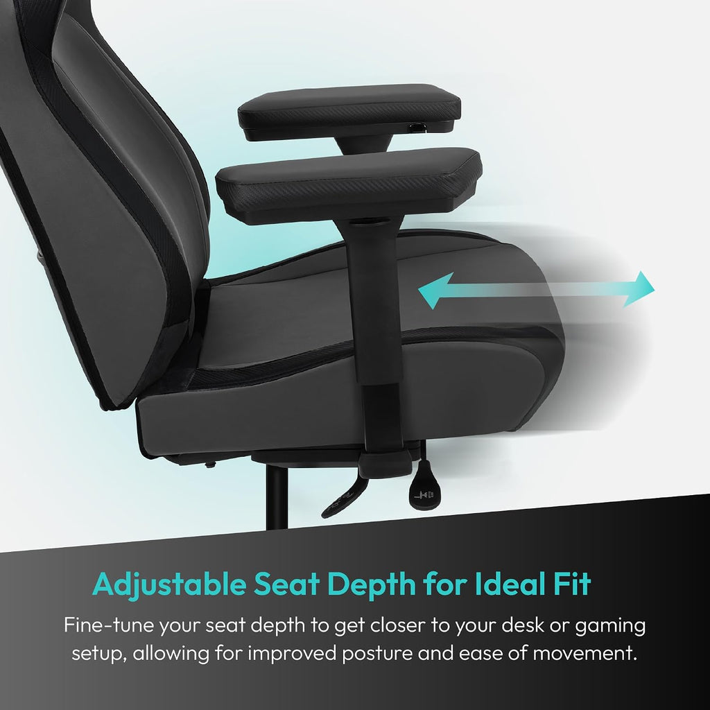 ThunderX3 CORE Smart Modern Gaming Chair Black – Ergonomic Office Chair, Automatic Lumbar Support, Synchronised Mechanism, 3D Armrests, Faux Leather, for Users up to 125kg, 155-190cm