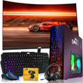 HP Chameleon Desktop Computer PC–Intel Core i5,16GB ARGB RAM,512GB SSD,GT-1030 Graphic Card,24 Inch Curved Monitor,RGB KBM with AI Copilot Key,RGB Headphone,Webcam,Windows 11 (Renewed)