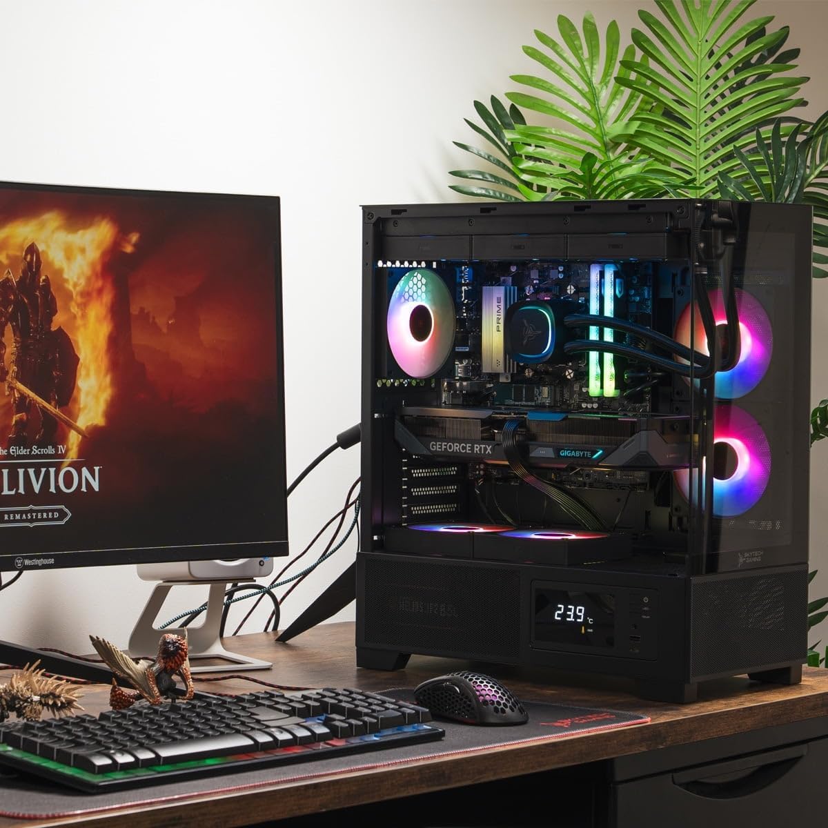 Skytech Gaming Azure 3 Plus Gaming PC, Intel i7 14700F 2.1GHz, NVIDIA RTX 5070 12GB, 2TB Gen4 NVMe SSD, 16GB DDR5 RAM 6000, 850W Gold ATX 3 PSU, 360 ARGB AIO, Wi-Fi, Win 11, Desktop