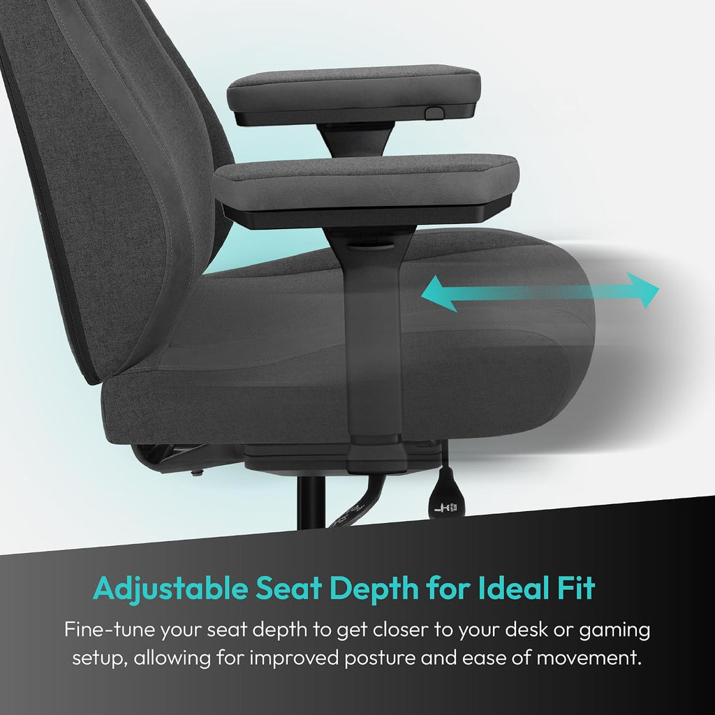 ThunderX3 CORE Smart LOFT Gaming Chair Dark Grey – Ergonomic Office Chair, Automatic Lumbar Support, Synchronised Mechanism, 3D Armrests, Fabric Cover, for Users up to 125kg, 155-190cm