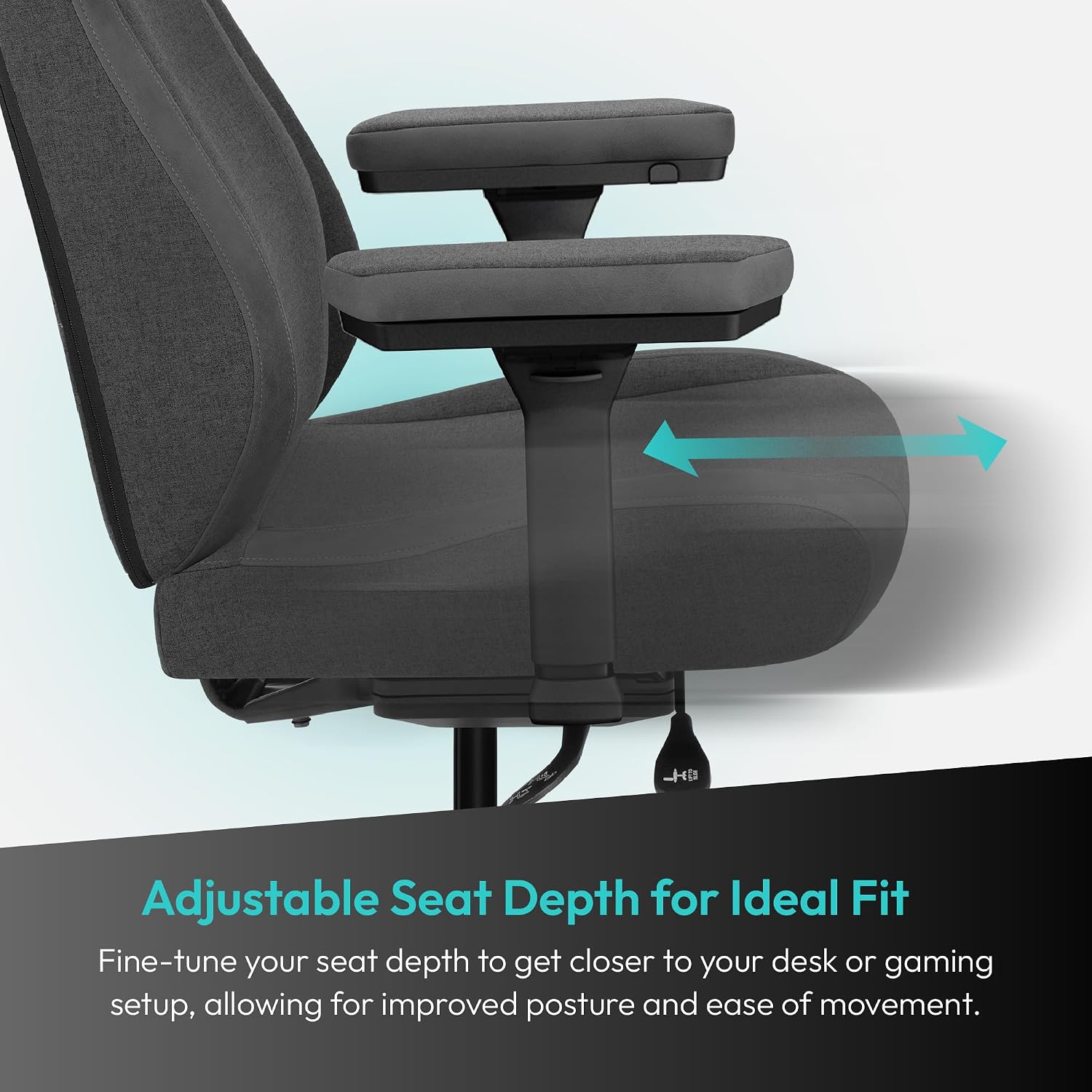 ThunderX3 CORE Smart LOFT Gaming Chair Dark Grey – Ergonomic Office Chair, Automatic Lumbar Support, Synchronised Mechanism, 3D Armrests, Fabric Cover, for Users up to 125kg, 155-190cm