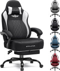 GTPLAYER Big and Tall Gaming Chair Breathable Fabric Computer Chair with Strong Lumbar Support, Comfortable Office Chairs with Pocket Spring Cushion, High Back Ergonomic Desk Chairs with Footrest