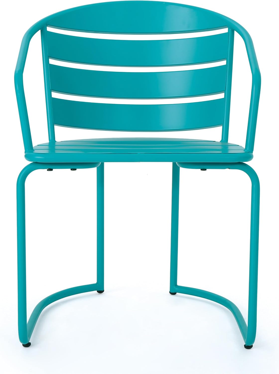Christopher Knight Home Adley Outdoor Bistro Set, 3-Piece Bistro Table and Chair Set of 2, Patio Furniture Set with Iron Frame, Outdoor Metal Bistro Dining Set, Poolside/Garden Cafeteria, Teal
