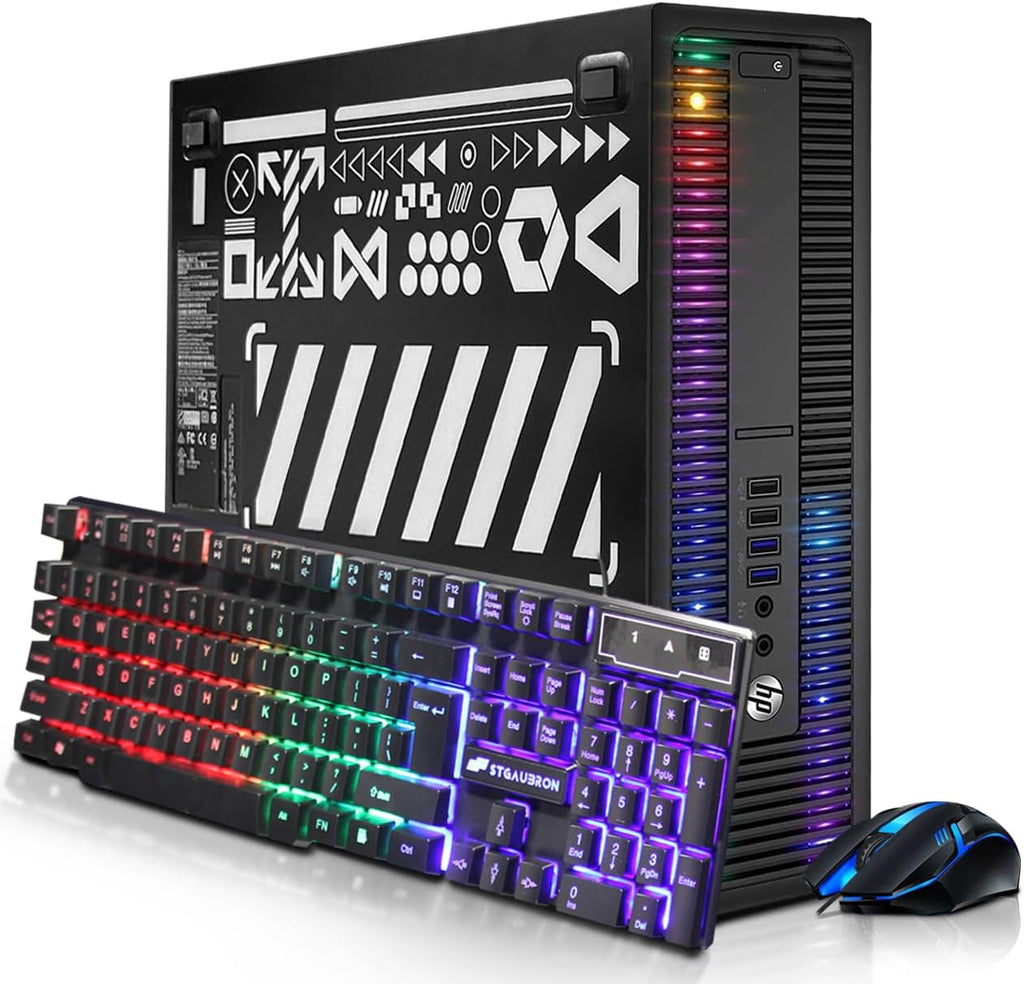 HP RGB Gaming Desktop Computer, Intel Quad Core I5-6500 up to 3.6G, Radeon RX 550 4G, 16GB DDR4, 1TB SSD, RGB Keyboard & Mouse, 600M WiFi & BT 5.0, Windows 11 (Renewed)