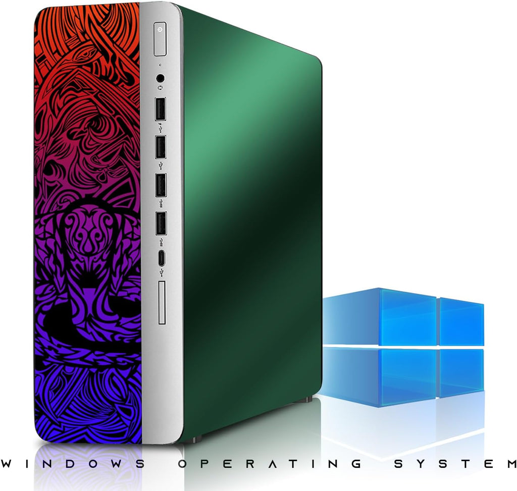 TechMagnet HP Emerald Green Cobra Edition Desktop – Intel Core i5|16GB DDR4 Ram|512GB SSD|New 24 Inch Curved Monitor|Windows 11 – Computer Tower PC (Renewed)