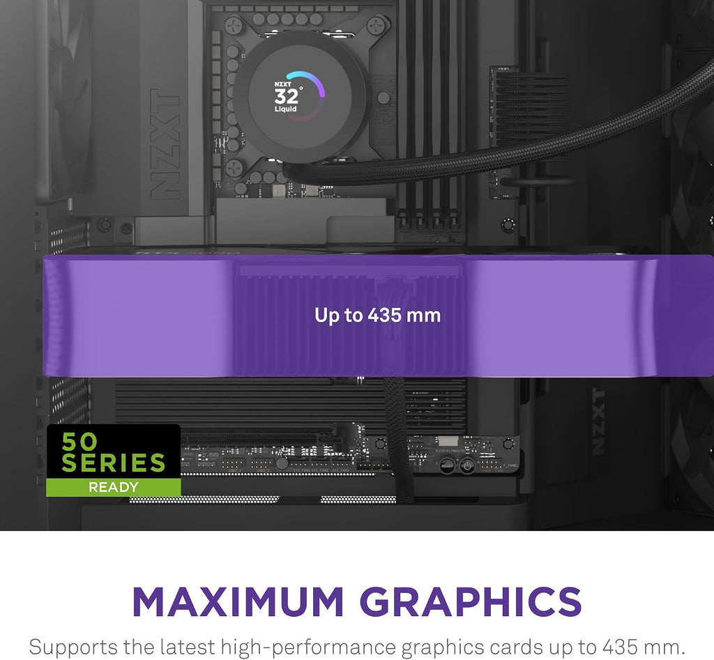 NZXT H9 Flow (2025) – Large Dual-Chamber ATX Mid-Tower Airflow PC Case – Includes 3 x 140mm & 1 x 120mm Fans – 420mm Radiator Support – Tempered Glass – Back-Connect Ready – Black