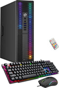 HP EliteDesk Desktop RGB Lights Computer AMD A-Series Processor 8 GB RAM, 512 GB SSD, Windows 11 64-bit, Wi-Fi, Gaming PC Keyboard & Mouse (Renewed)