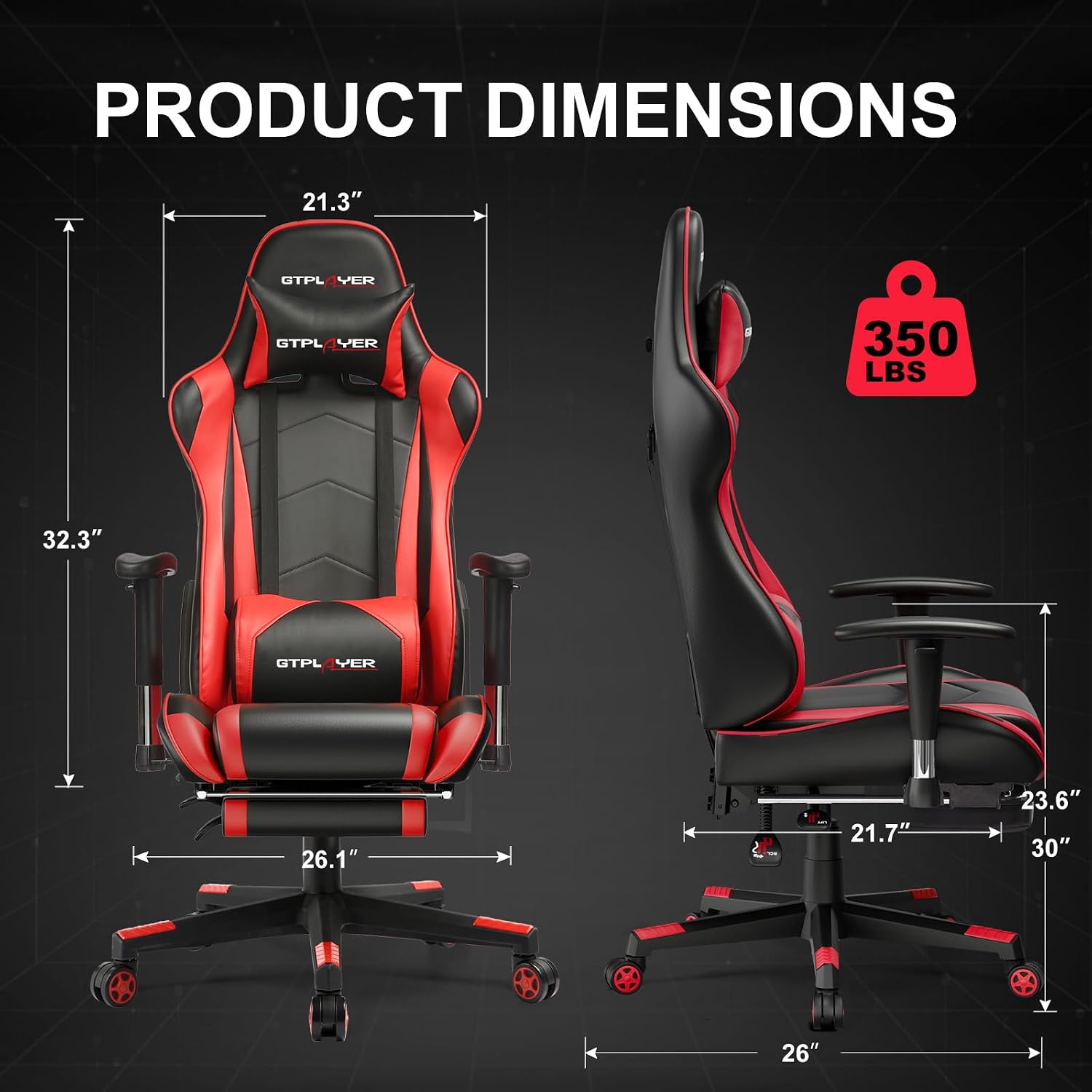 Gaming Chair with Footrest, High Back Computer Chair Ergonomic Game Desk Chair Racing Executive Adjustable Swivel Rocker with Headrest and Lumbar Support
