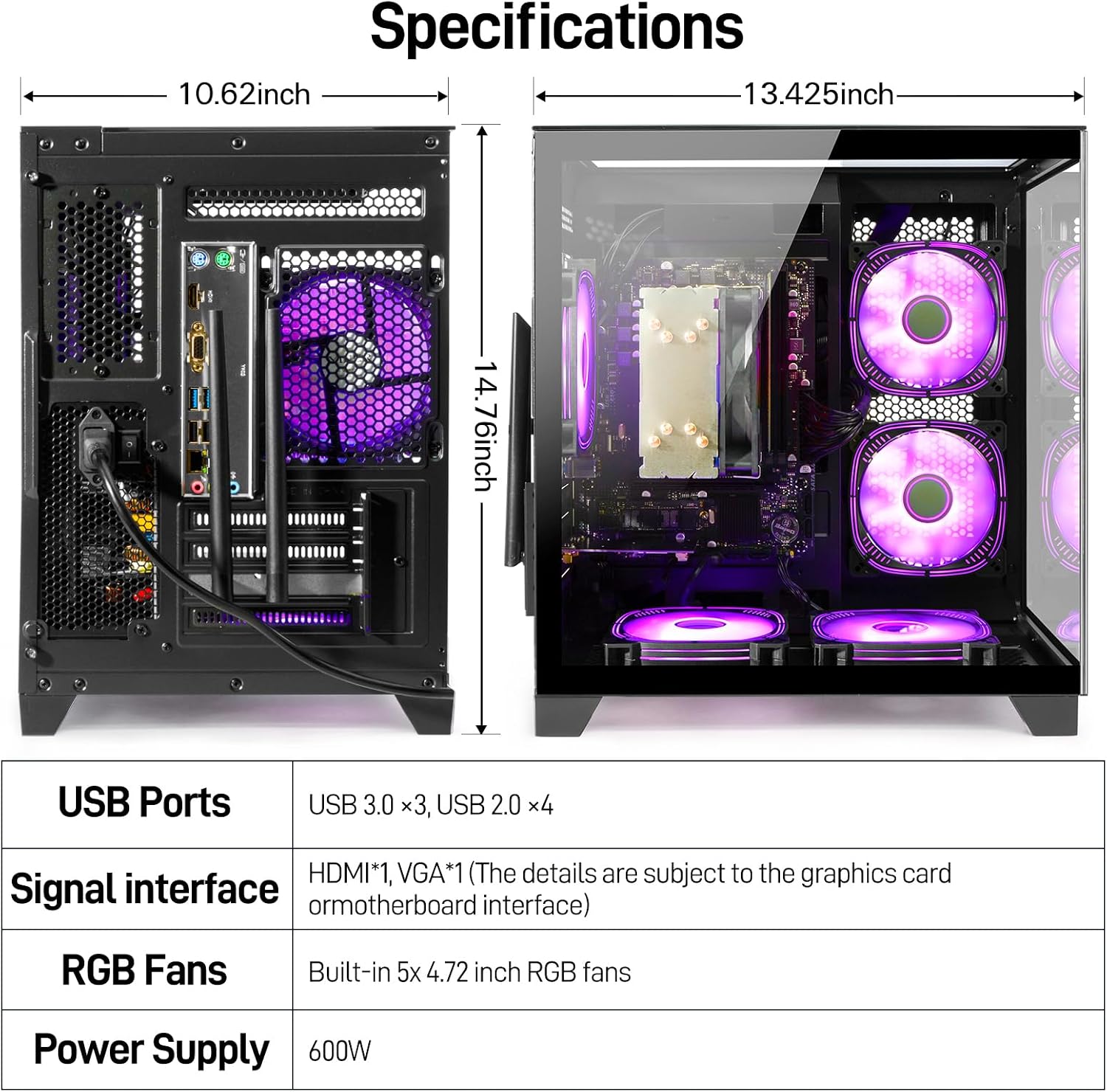LXZ Desktop PC Computer Ryzen 5-5600GT 8 core 3.6GHz, 16G DDR4 RAM, 1TB NVME SSD, Tower Computer with Wi-Fi & 400W Power Supply for Working, Home and Office