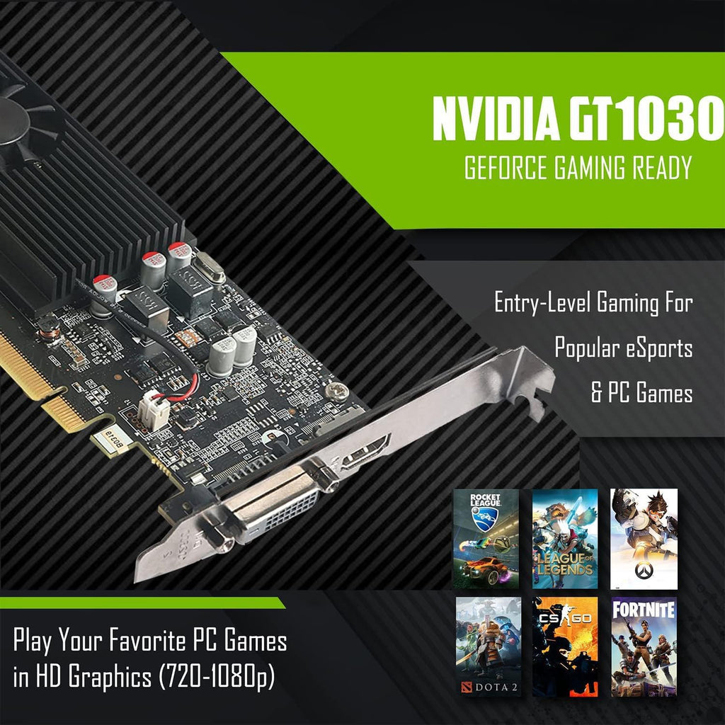 HP Full Dark Gaming PC Desktop Computer – AMD Pro A10-9700,GT 1030 Graphics,8GB RAM,256GB SSD,RGB Keyboard with AI Copilot,Mouse,WiFi,RGB Headphone,Windows 11(Renewed)