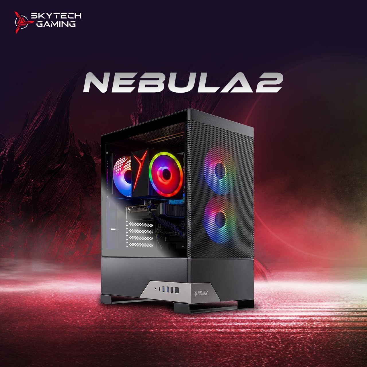 Skytech Gaming Nebula 2 Gaming PC, Intel i5 14400F 2.5GHz, NVIDIA RTX 3050 6GB VRAM, 1TB NVMe SSD, 16GB DDR5 RAM 6000, 650W Gold PSU, WI-FI 5, Windows 11, Desktop