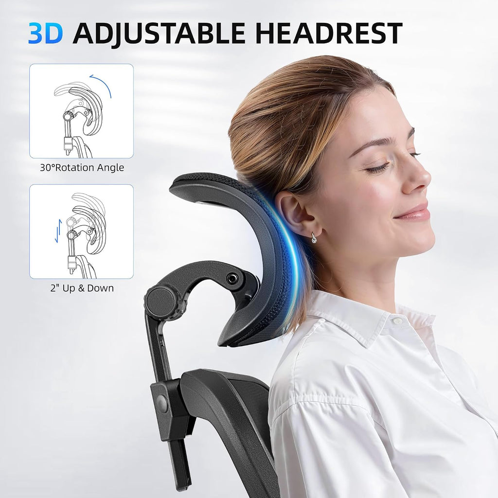 FelixKing Office Chair, Desk Chair with Adjustable Lumbar Support, Ergonomic Computer Chair with High Back and Armrest, Adjustable Height Gaming Chair Home Office Swivel Chair, Pack of 2, Black