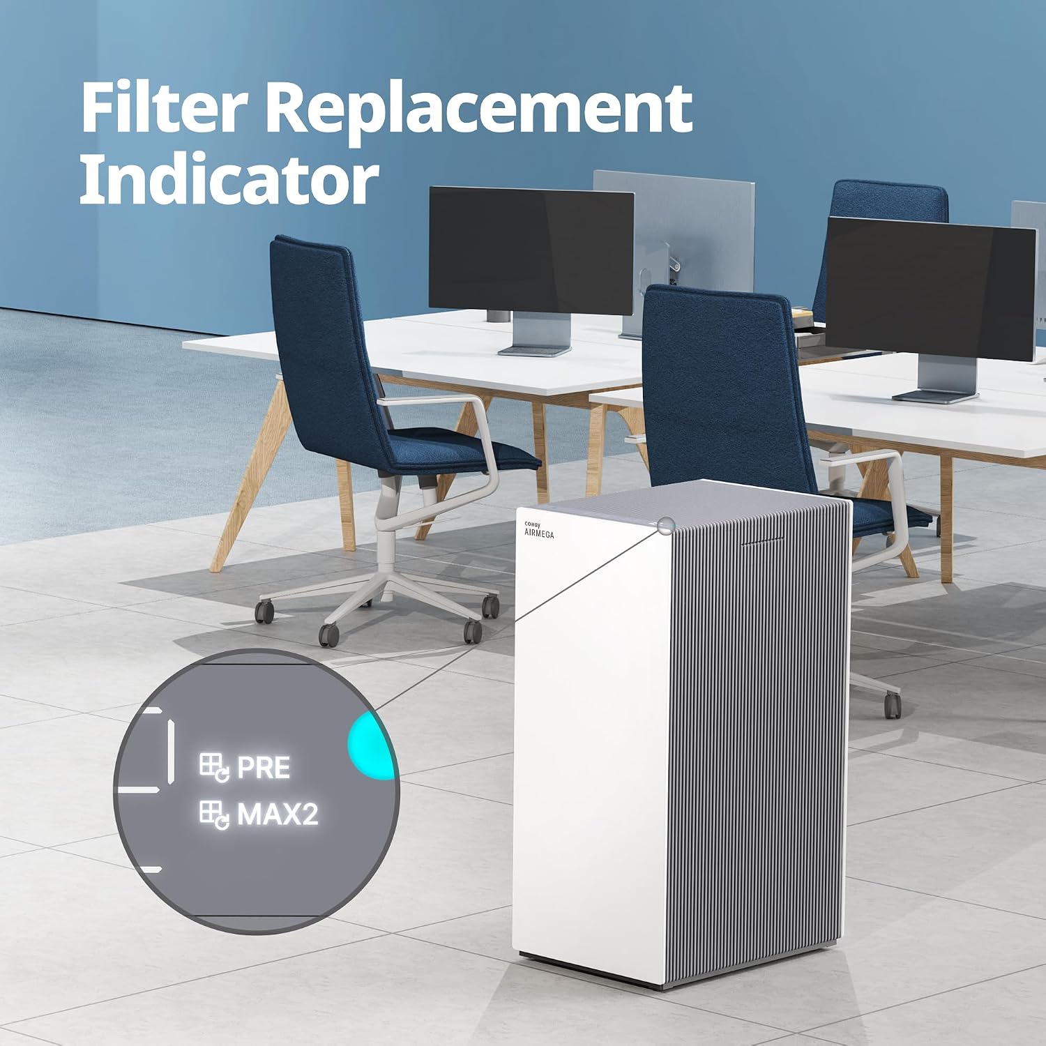 COWAY Air Purifiers for Large Room Whole Home Up to 4,253ft², 2 Sets of XL Washable Pre-Filters and HEPA Filters for Dual Purification, AQI, Turbo Mode, Timer, Wheels, 5yr Warranty, ProX(W)