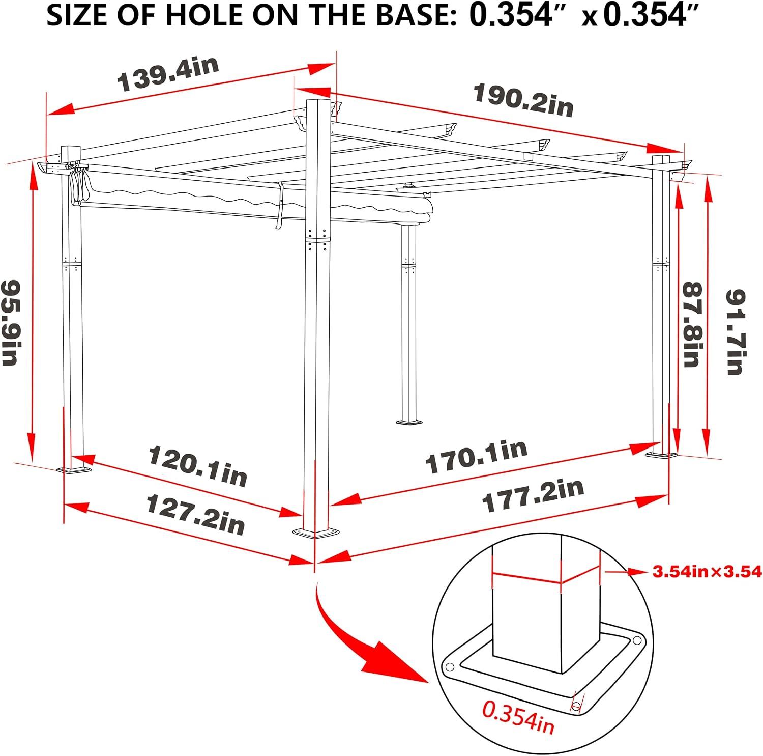 VEIKOU 12'x16' Pergola, Outdoor Pergola with Thicker Aluminum Frame, Adjustable Canopy, Heavy-Duty Pergolas and Gazebos for Garden Porch Pavilion Grill Gazebo Modern Yard, Grey