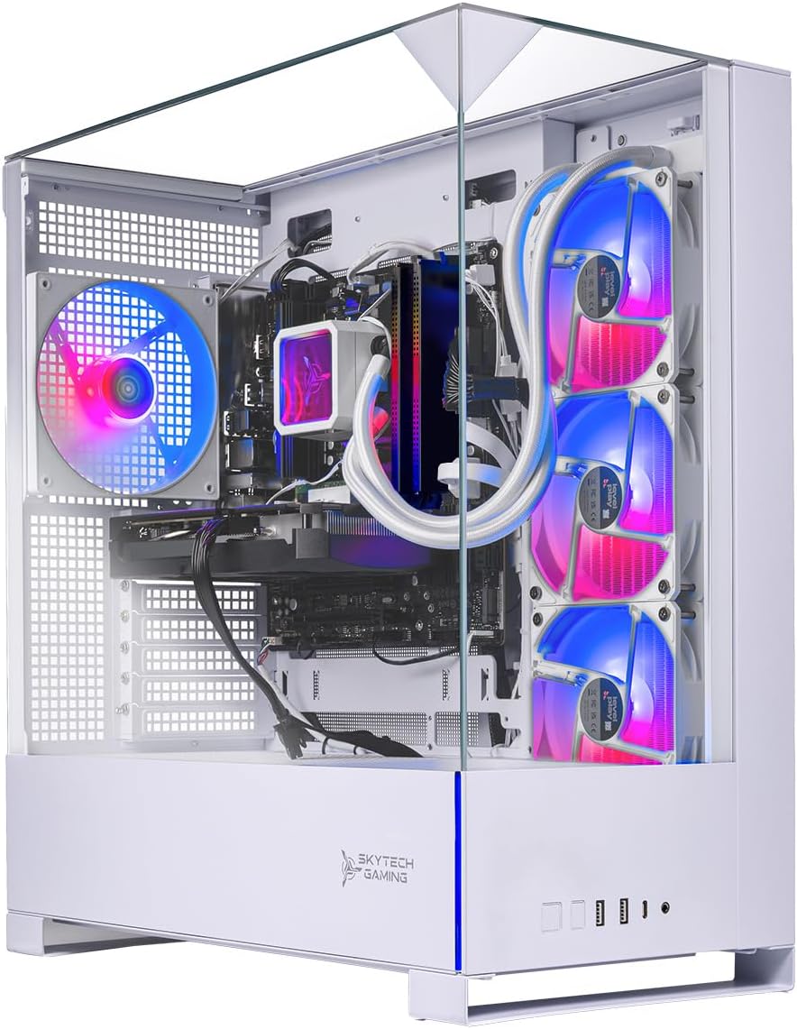 Skytech Gaming Archangel 5 Gaming PC, AMD Ryzen 7 7800X3D 4.2GHz, NVIDIA RTX 5060 Ti 16GB, 1TB NVMe SSD, 32GB DDR5 RAM 6000, 750W Gold PSU, 360 ARGB AIO, Wi-Fi, Win 11, Desktop