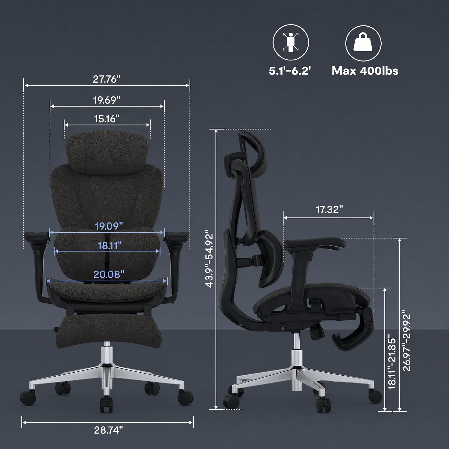 FLEXISPOT Sentinel Ergonomic Gaming Chair with Dual-Wing Adaptive Lumbar, 3D Armrests, 3-Position Recline up to 120°, Height-Adjustable Backrest, Premium Mesh Computer Desk Chair for Home & Office