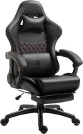Dowinx Gaming Chair Big and Tall, Ergonomic PC Gaming Chair with Footrest & Massage, Racing Style Reclining Computer Chair for Adults, 400LBS Capacity - Heavy Duty Gamer Chair (Black)