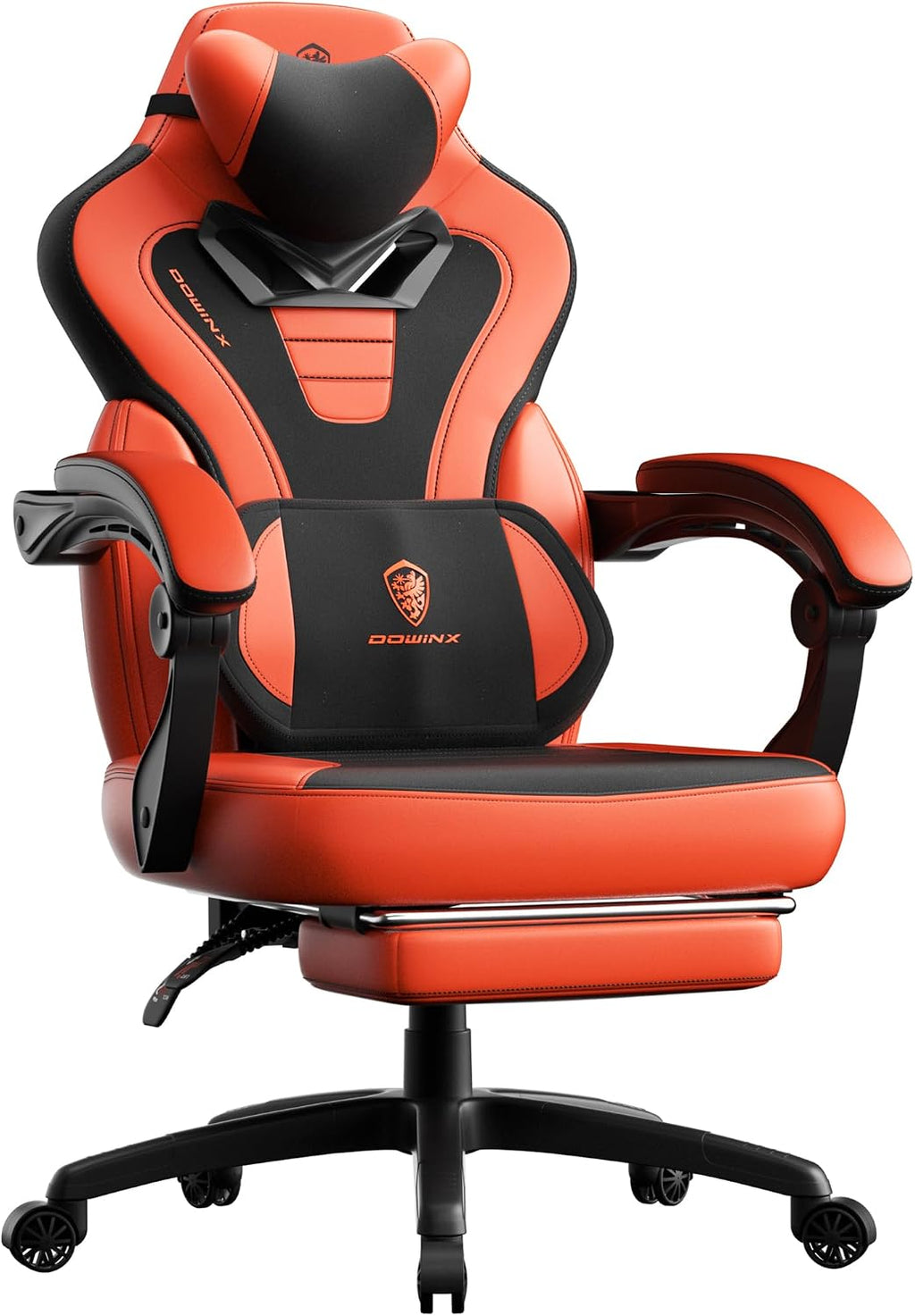 Dowinx Gaming Chair with Footrest,Big and Tall Game Chair for Heavy People, Gamer Chair with Massage Lumbar Support,Ergonomic Computer Gaming Chair for Adults, Red