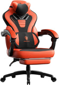 Dowinx Gaming Chair with Footrest,Big and Tall Game Chair for Heavy People, Gamer Chair with Massage Lumbar Support,Ergonomic Computer Gaming Chair for Adults, Red