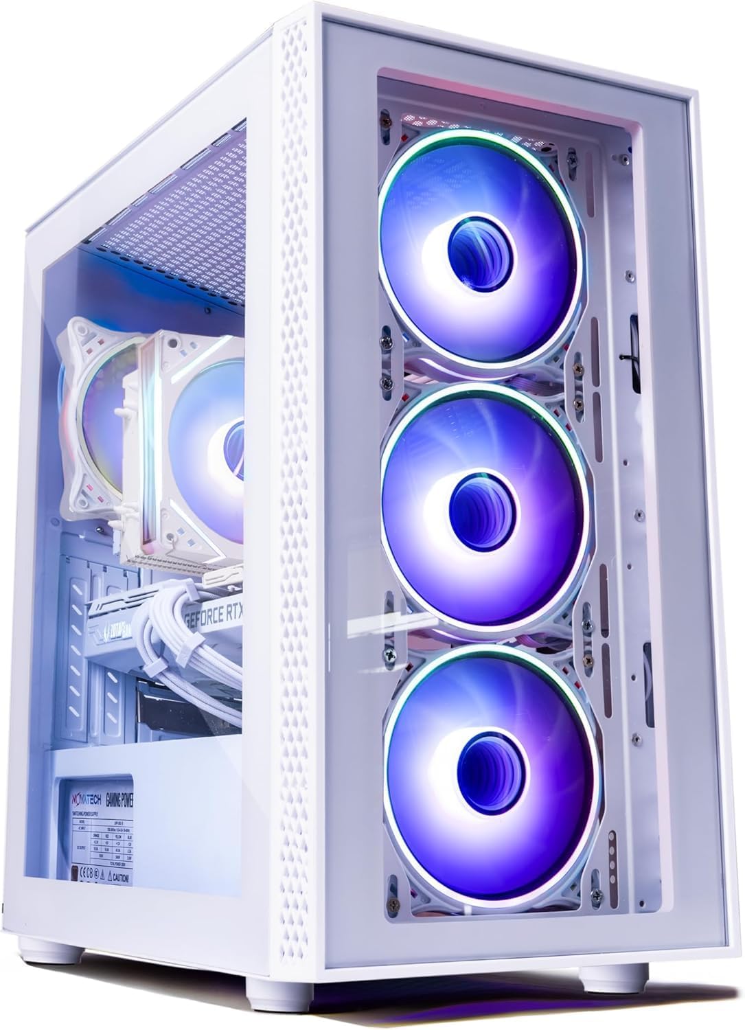 NOVATECH Titan Prebuilt Gaming PC Desktop Computer - RTX 5060 - Ryzen 5-1TB M.2 SSD - 16GB RAM WiFi/BT, Win 11 Pro - Gaming Computer Tower, Pre Built PC Gaming - 1 Year Warranty