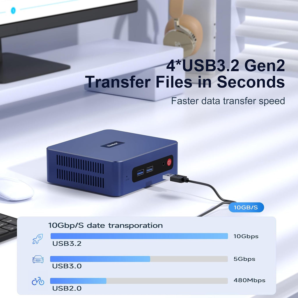 Beelink SER3 Mini PC AMD Ryzen 3 3200U (up to 3.5GHz), 16GB DDR4 2400MT/s 500GB PCIE3.0 SSD Mini Computer, Radeon Vega 3 Graphics,1000Mbps LAN, Dual HDMI 4K Display Home-Office PC